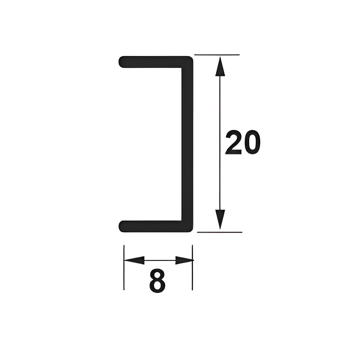 Profil decorativ tip U din inox 20x8mm - Shopdecor.ro Profil U inox