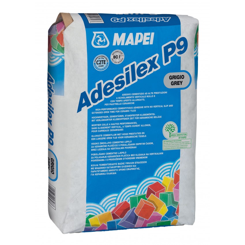 Adeziv flexibil gri pentru gresie si faianta Mapei Adesilex P9 25kg