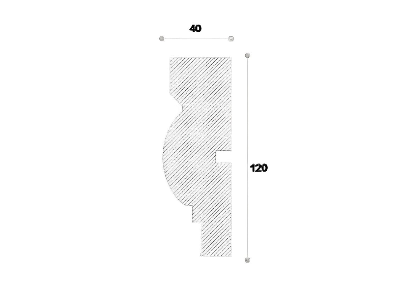 Ancadrament decorativ fereastra Nmc NA118 120X40X2000mm