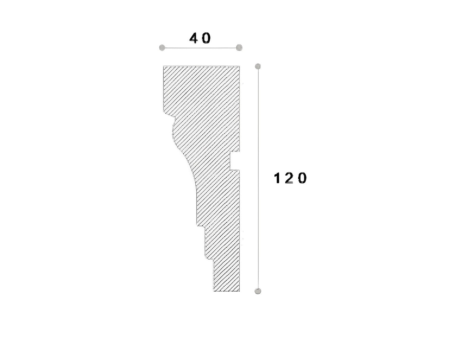 Ancadrament decorativ fereastra Nmc NA210 120X40X2000mm