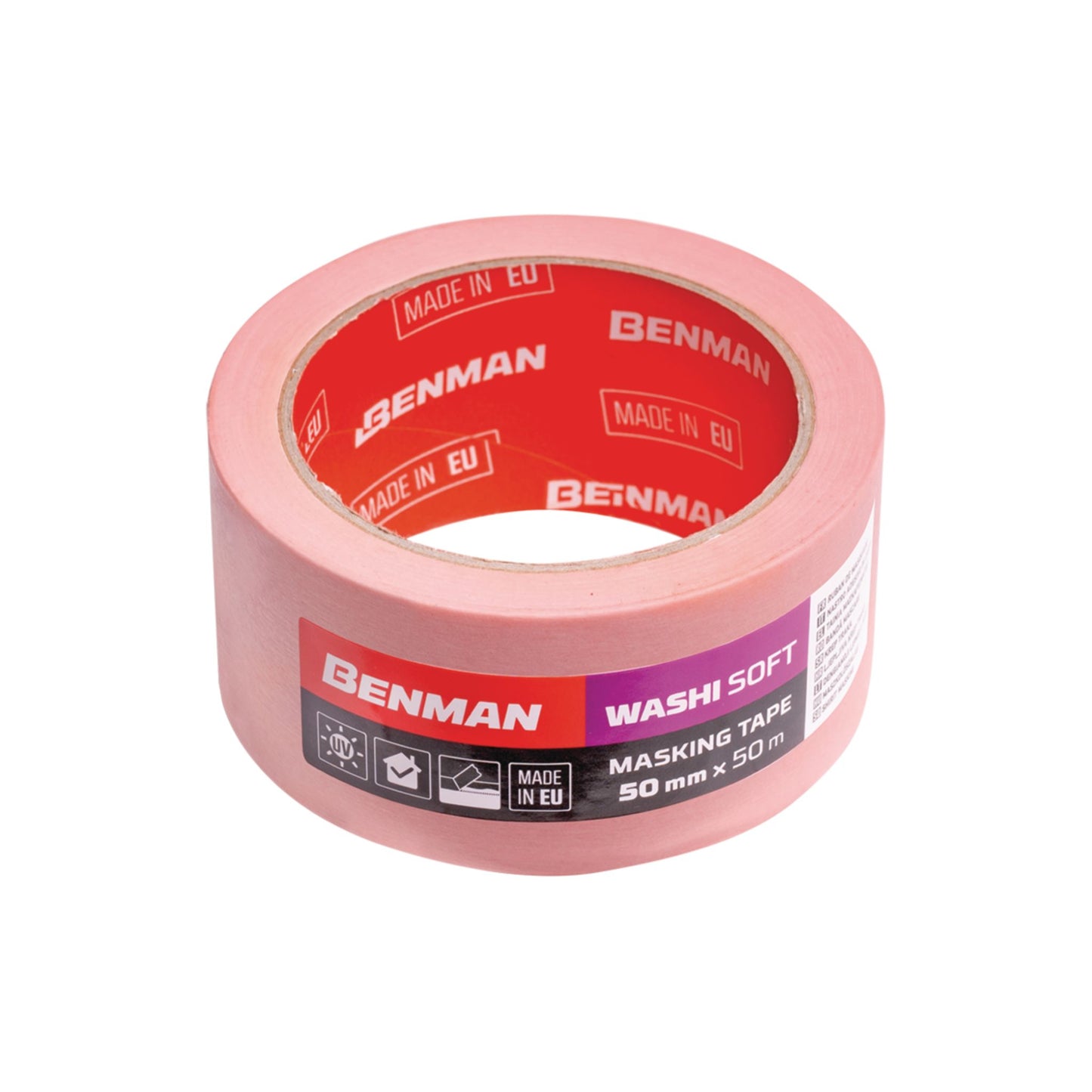 Banda mascare roz suprafete delicate washi soft 50m