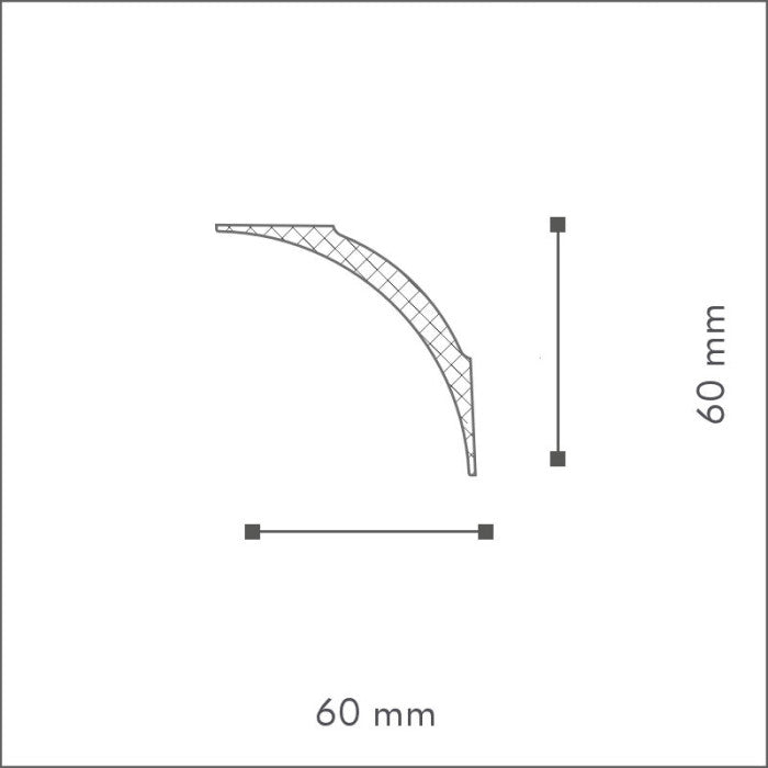 Cornisa decorativa polistiren dens Nmc NE2 60x60x2000mm - Shopdecor.ro Cornisa bagheta tavan