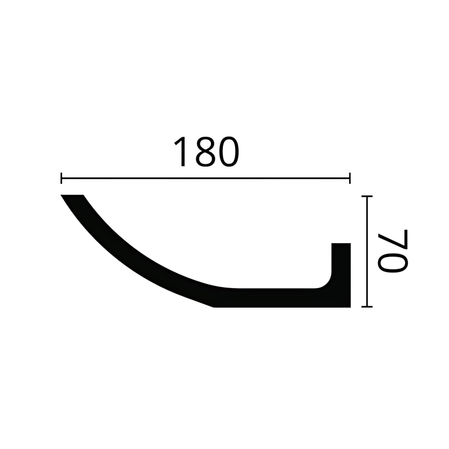 Cornisa decorativa polimer dur Nmc WT4 70x180x2000mm