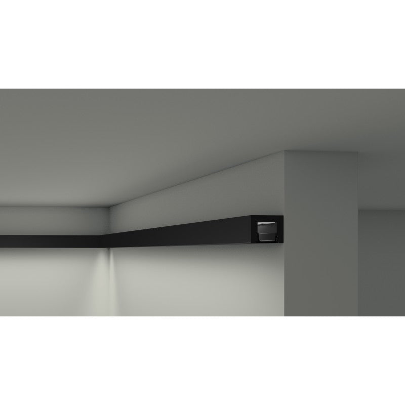 Plintă LED NMC IL12 Black – 25 × 20 × 2000 mm