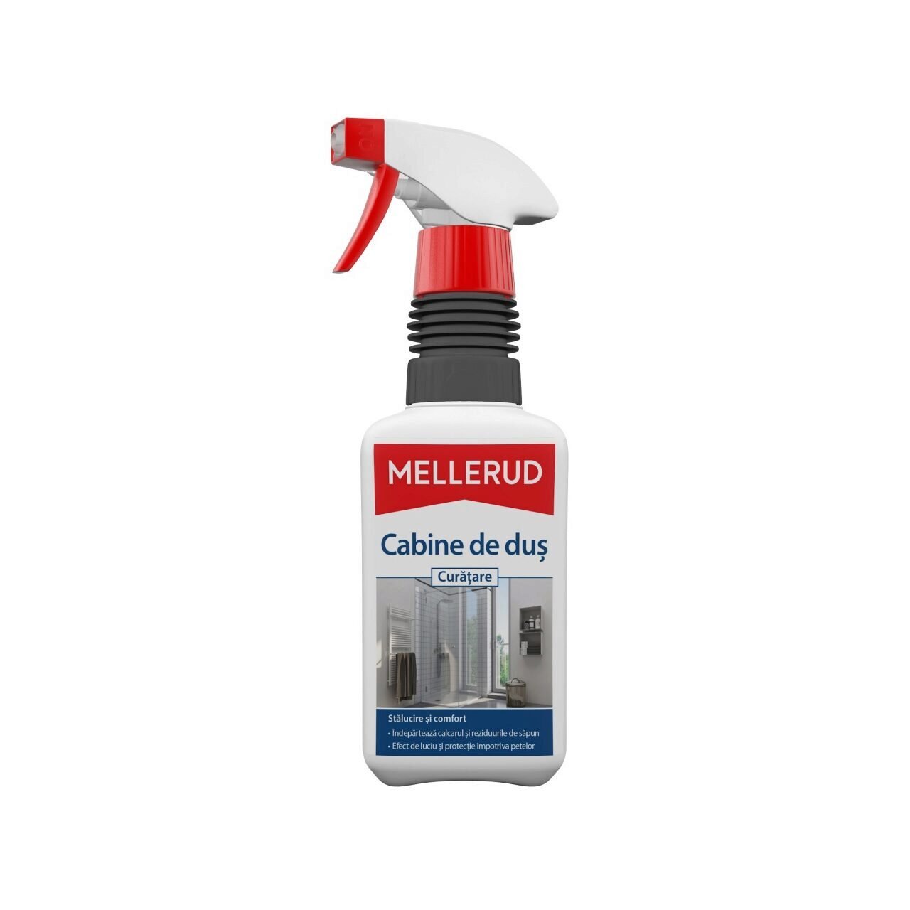 Solutie curatare cabine de dus, Mellerud 0,5lt - Shopdecor.ro Solutie curatare acida