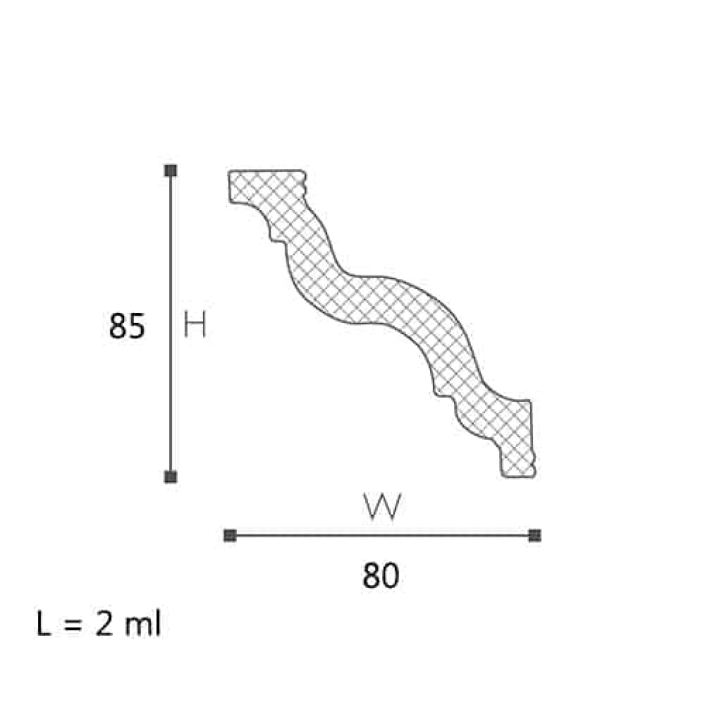 Cornisa decorativa polistiren dens Nmc Nomastyl GR 85x80x2000mm - Shopdecor.ro Cornisa bagheta tavan