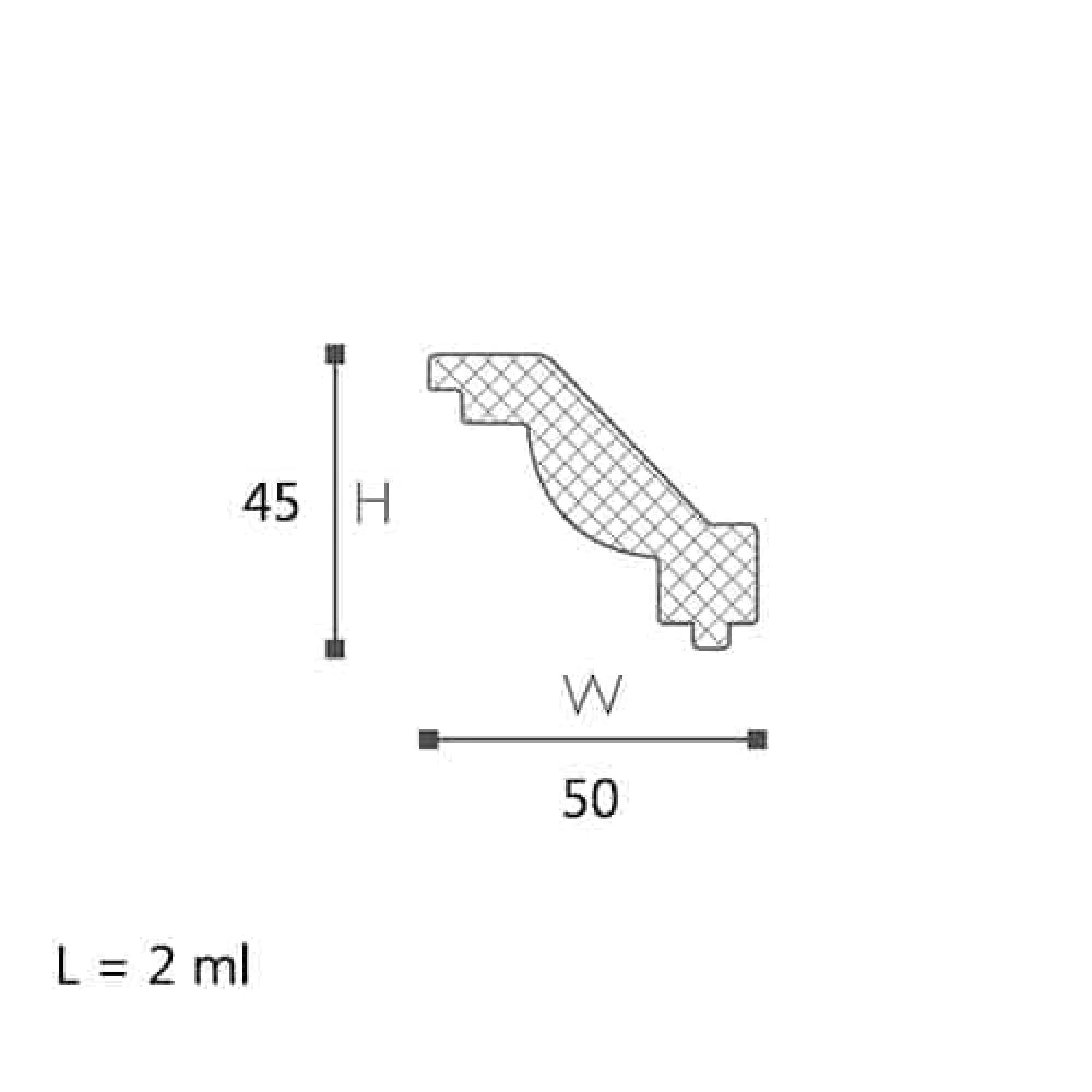 Cornisa decorativa polistiren dens Nmc Nomastyl J 45x50x2000mm - Shopdecor.ro Cornisa bagheta tavan
