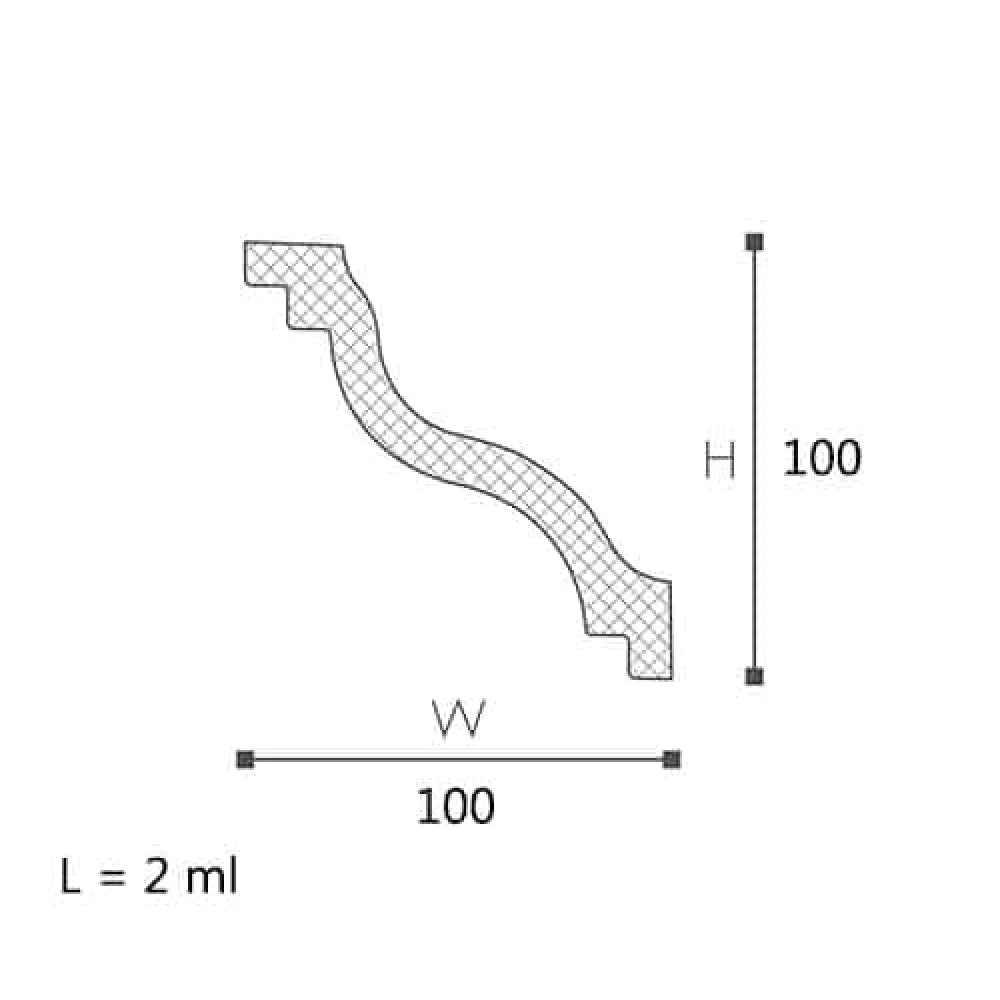 Cornisa decorativa polistiren dens Nmc Nomastyl SL 100x100x2000mm - Shopdecor.ro Cornisa bagheta tavan