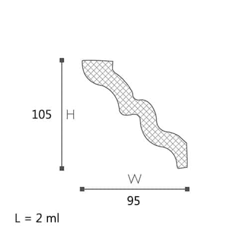 Cornisa decorativa polistiren dens Nmc Nomastyl SM 105x95x2000mm - Shopdecor.ro Cornisa bagheta tavan