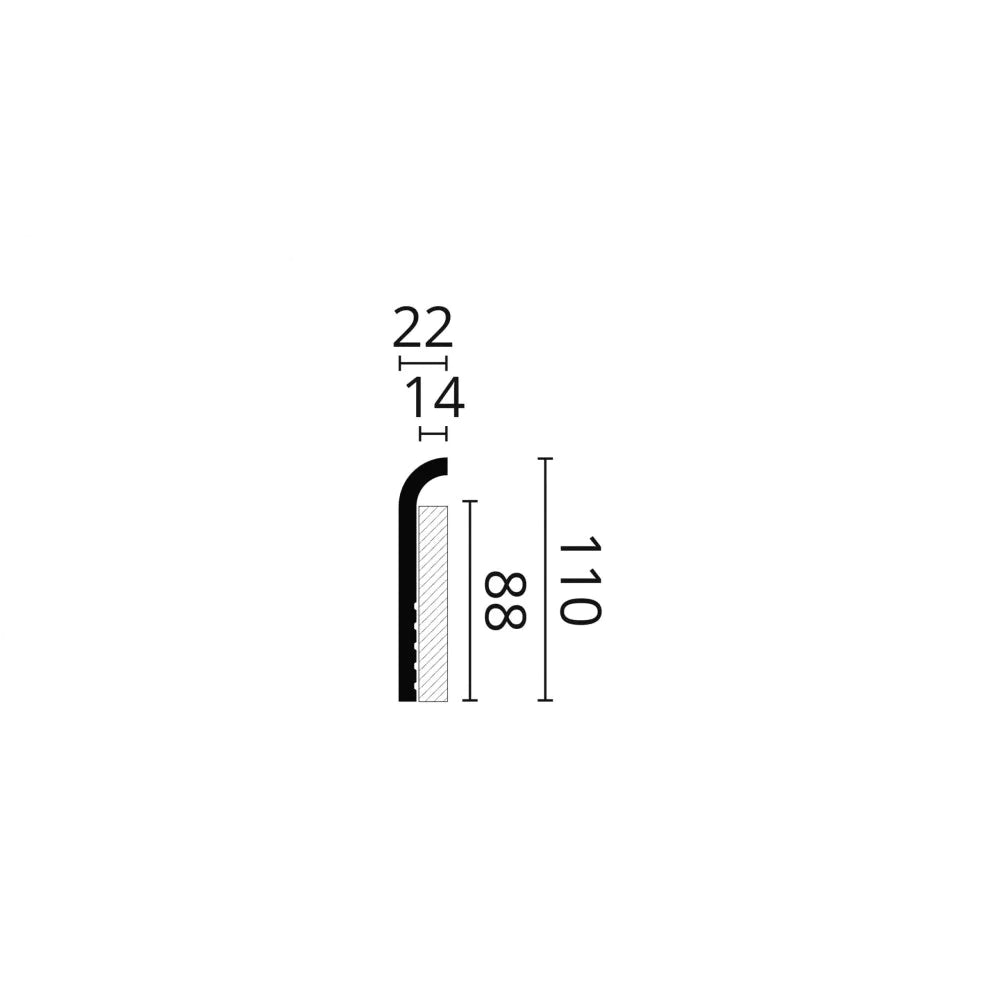 Plinta alba polimer dur Nmc CF1 110x22x2000mm - Shopdecor.ro Plinta poliuretan