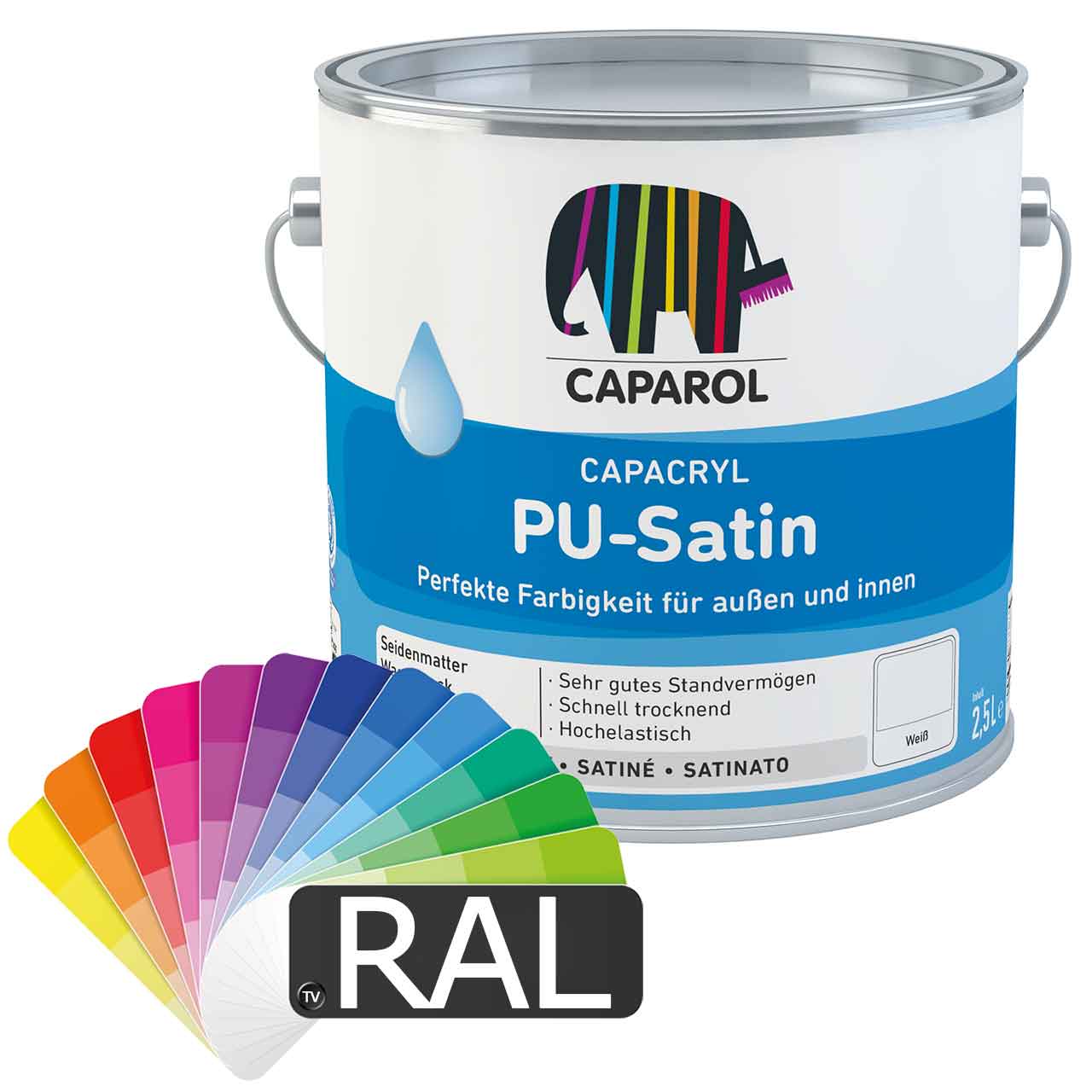Vopsea poliuretanica alba Caparol Capacryl PU Satin 2,4lt - Shopdecor.ro Vopsea poliuretanica