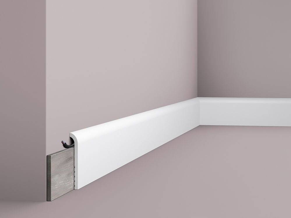 Plinta alba polimer dur Nmc CF1 110x22x2000mm - Shopdecor.ro Plinta poliuretan