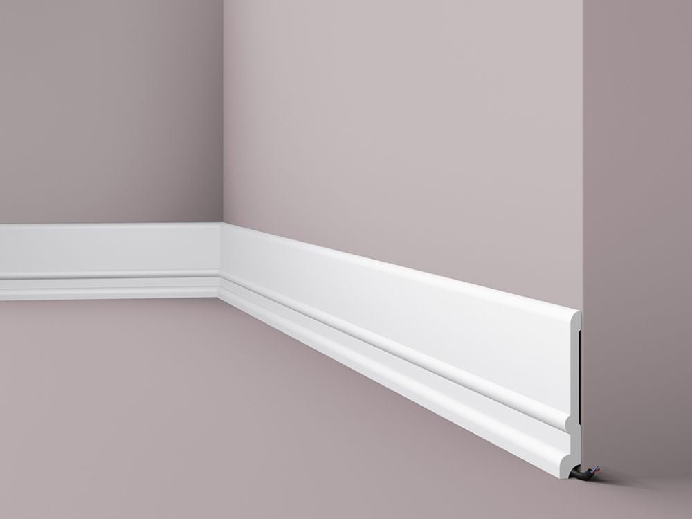 Plinta alba polimer dur Nmc FD21 130x20x2000mm - Shopdecor.ro Plinta poliuretan