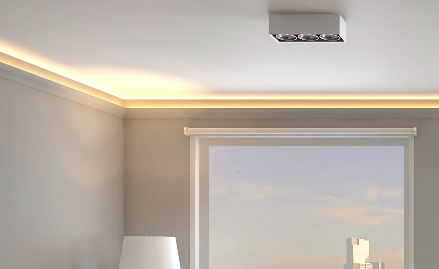Cornisa decorativa polimer dur led Nmc Arstyl IL3 50x33x2000mm - Shopdecor.ro Cornisa bagheta tavan