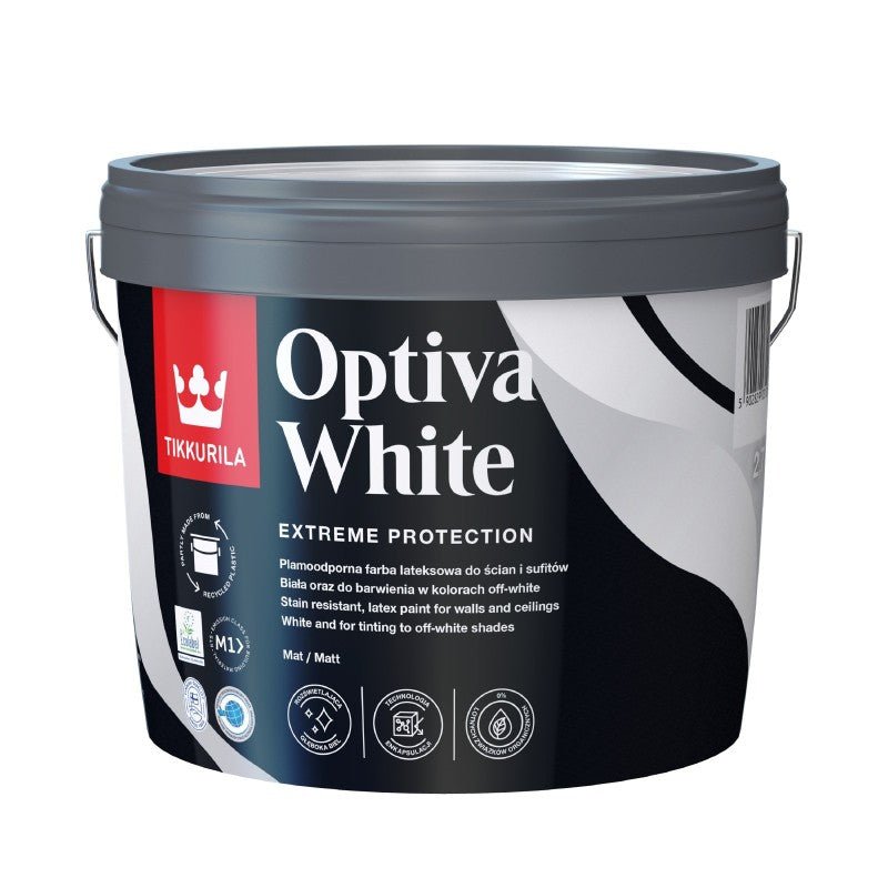 Vopsea lavabila ecologica mata Optiva White - Shopdecor.ro Vopsea lavabila latex
