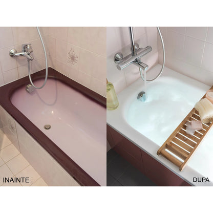 Vopsea alba pe baza de apa pentru cada si lavoar, alb satinat 1Lt - Shopdecor.ro Vopsea obiecte sanitare