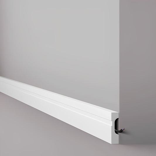 Plinta alba polimer dur NMC FD7 70x18x2000mm - Shopdecor.ro Plinta poliuretan