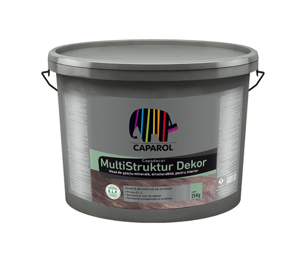 Caparol MultiStruktur Dekor – Masă de șpaclu decorativă granulație fină 25 kg