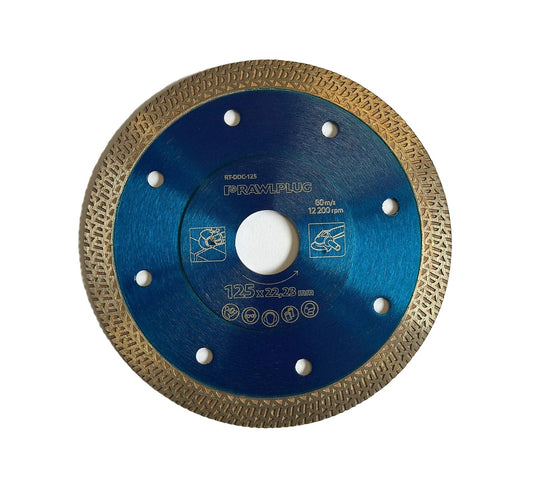 Disc diamantat Ultra Subțire pentru tăiere în plăci ceramice, gresie, faianță și marmură 125mm