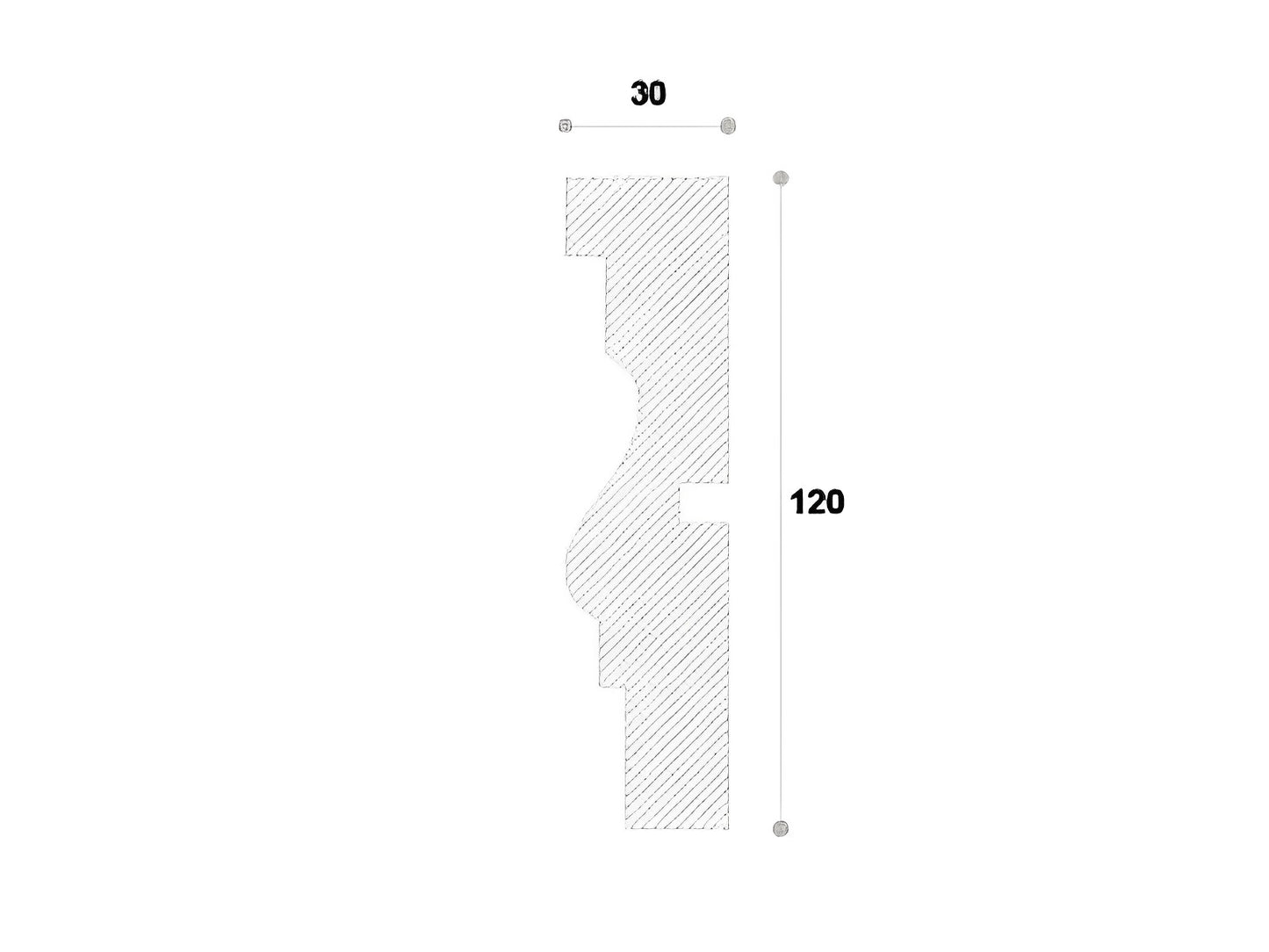 Ancadrament decorativ fereastra Nmc NA104 120X30X2000mm