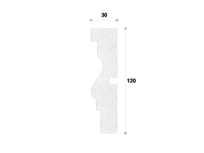 Ancadrament decorativ fereastra Nmc NA104 120X30X2000mm