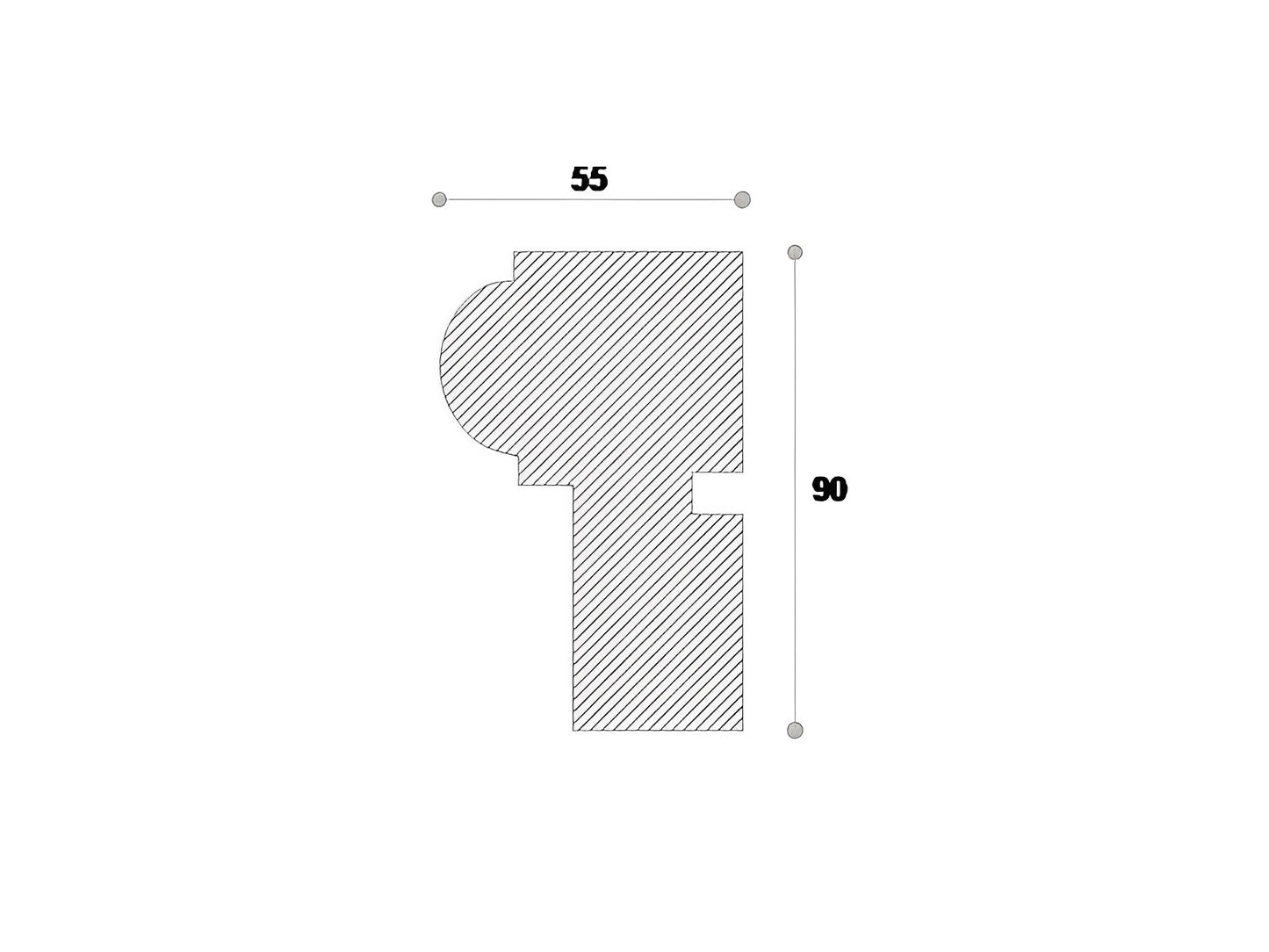 Ancadrament decorativ fereastra Nmc NA110 90X55X2000mm
