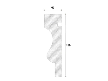 Ancadrament decorativ fereastra Nmc NA121 150X40X2000mm