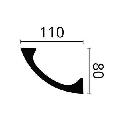 Cornisa decorativa polimer dur Nmc WT3 80x110x2000mm