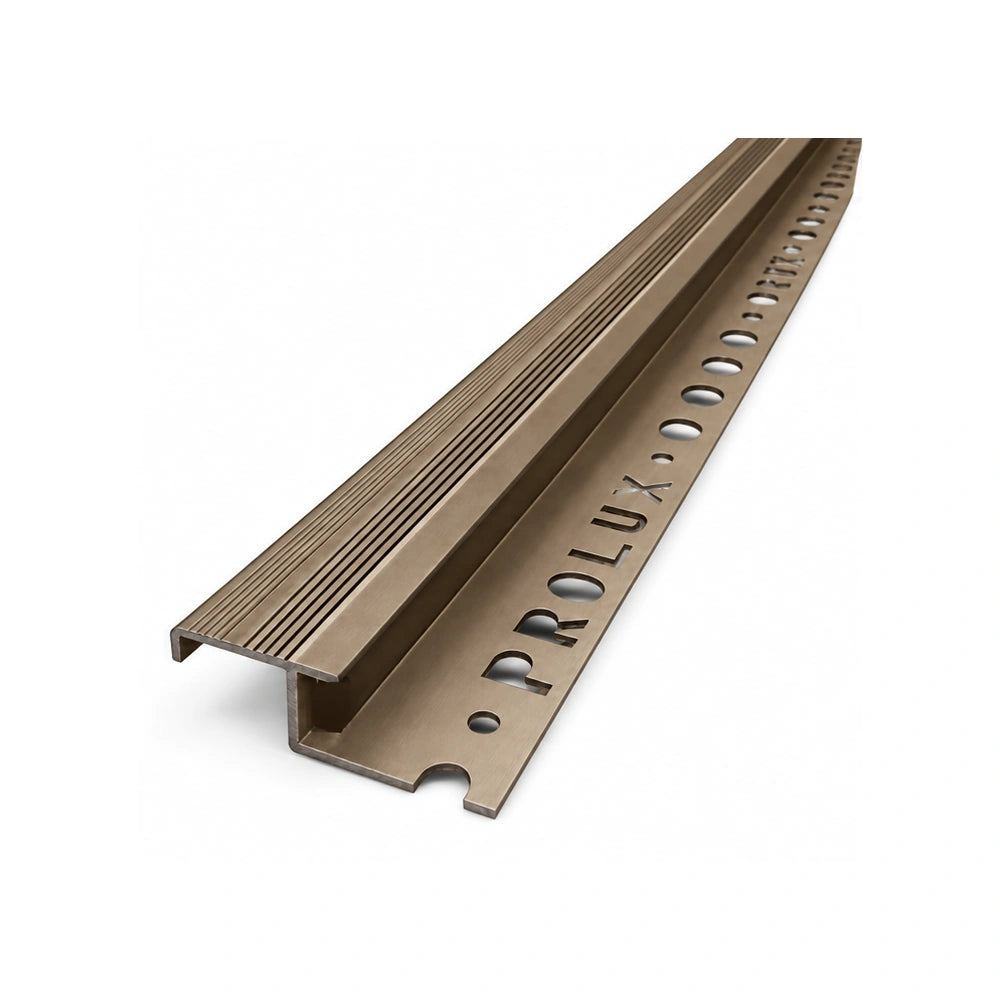 Profil treaptă antiderapant Prolux ATD127 bronz satinat 2,7 m
