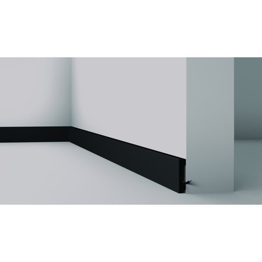 Plintă decorativă NMC FT2 Black – 58 × 13 × 2000 mm