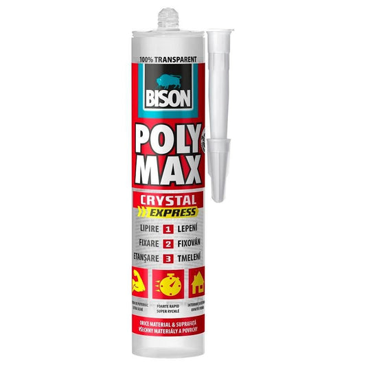 Adeziv și etanșeizant rapid BISON Poly Max Crystal Express, transparent, 300g - Shopdecor.ro Adeziv poliuretanic