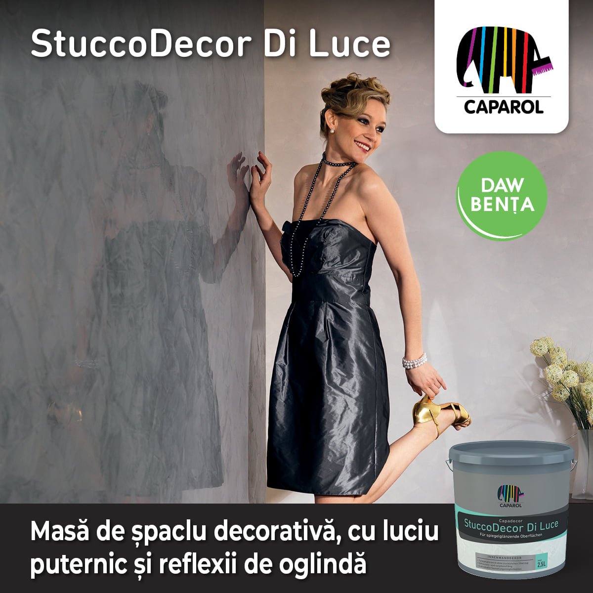 Tehnica decorativa stucco venetian Caparol Stucco di Luce 2.5Lt - Shopdecor.ro Vopsea decorativa