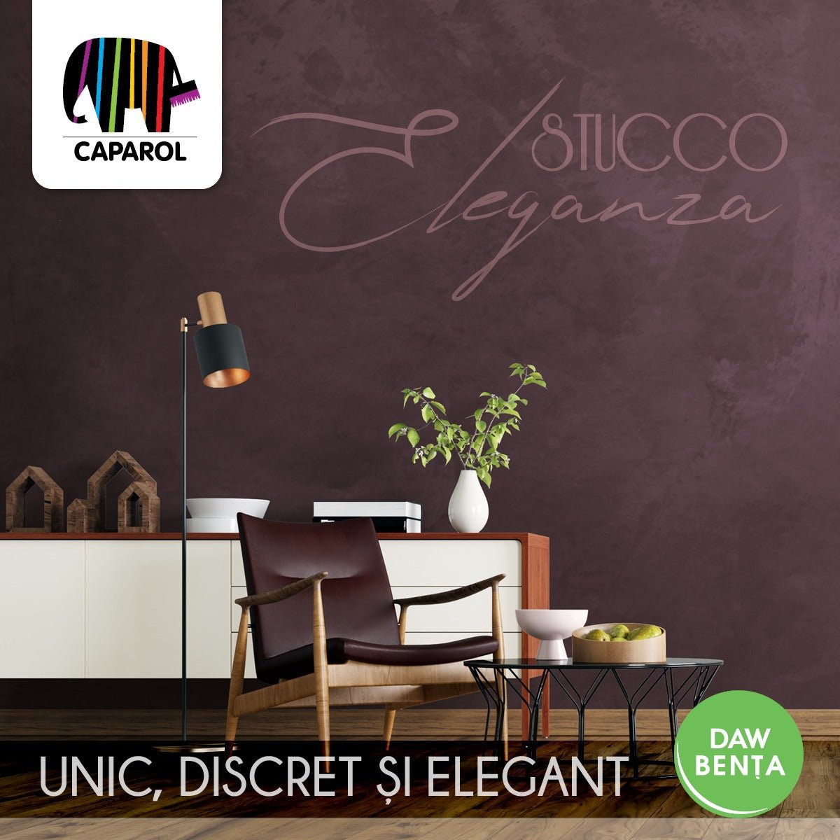 Vopsea decorativa cu aspect matasos Caparol Stucco Eleganza 1.25lt - Shopdecor.ro Vopsea decorativa