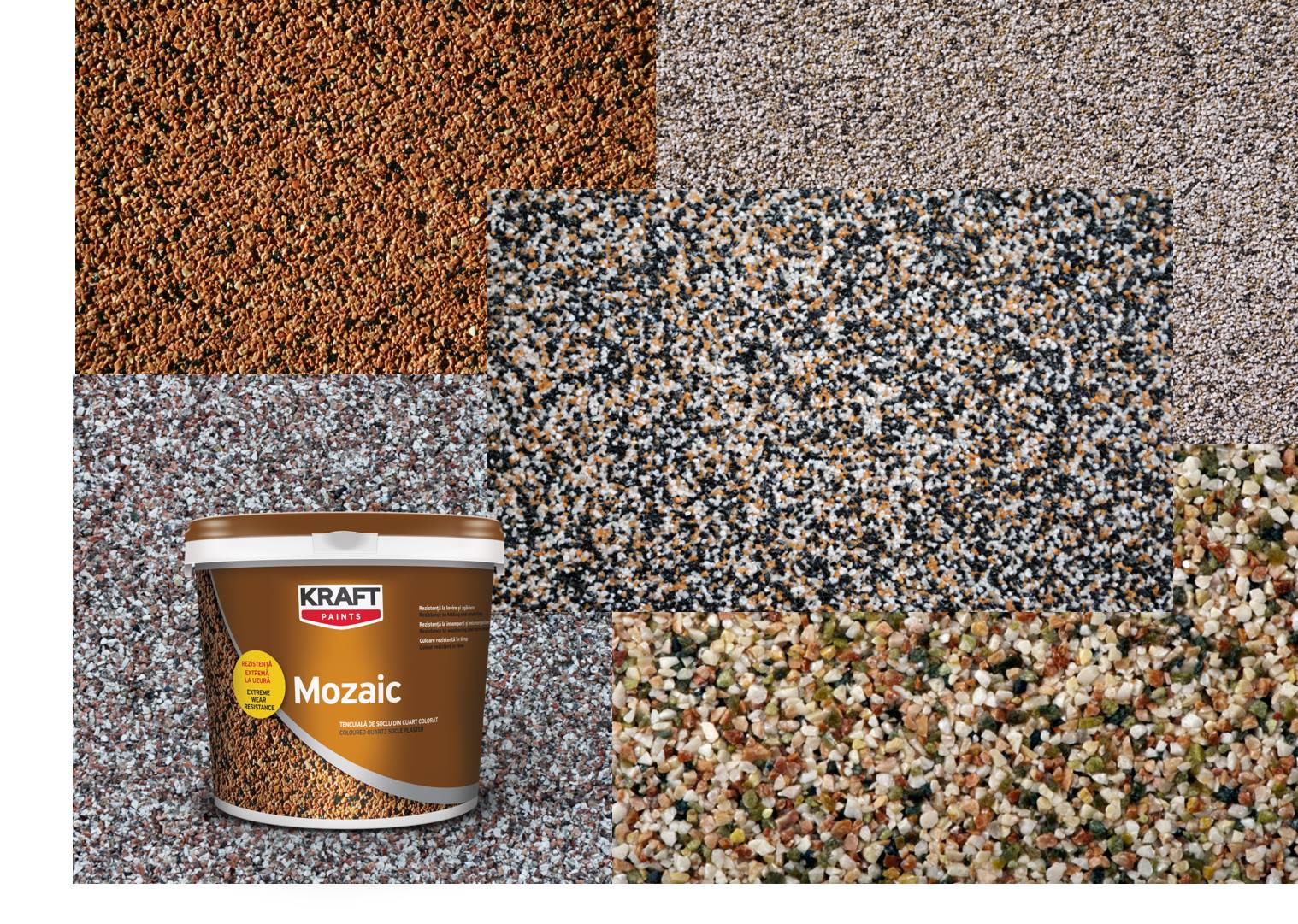 Tencuiala decorativa mozaicata Kraft Mozaic 25kg - Shopdecor.ro Tencuiala mozaicata