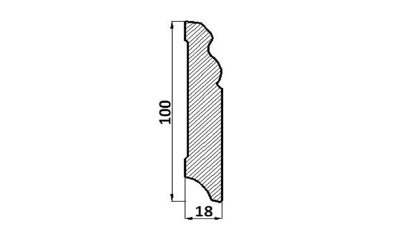 Plinta Mdf alba Egger Hamburg 100x18x2400mm