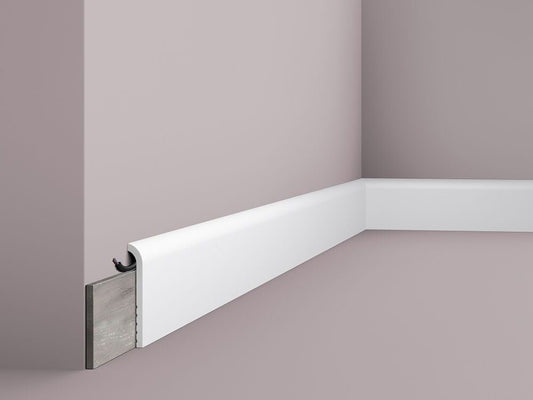 Plinta alba polimer dur Nmc CF1 110x22x2000mm - Shopdecor.ro Plinta poliuretan