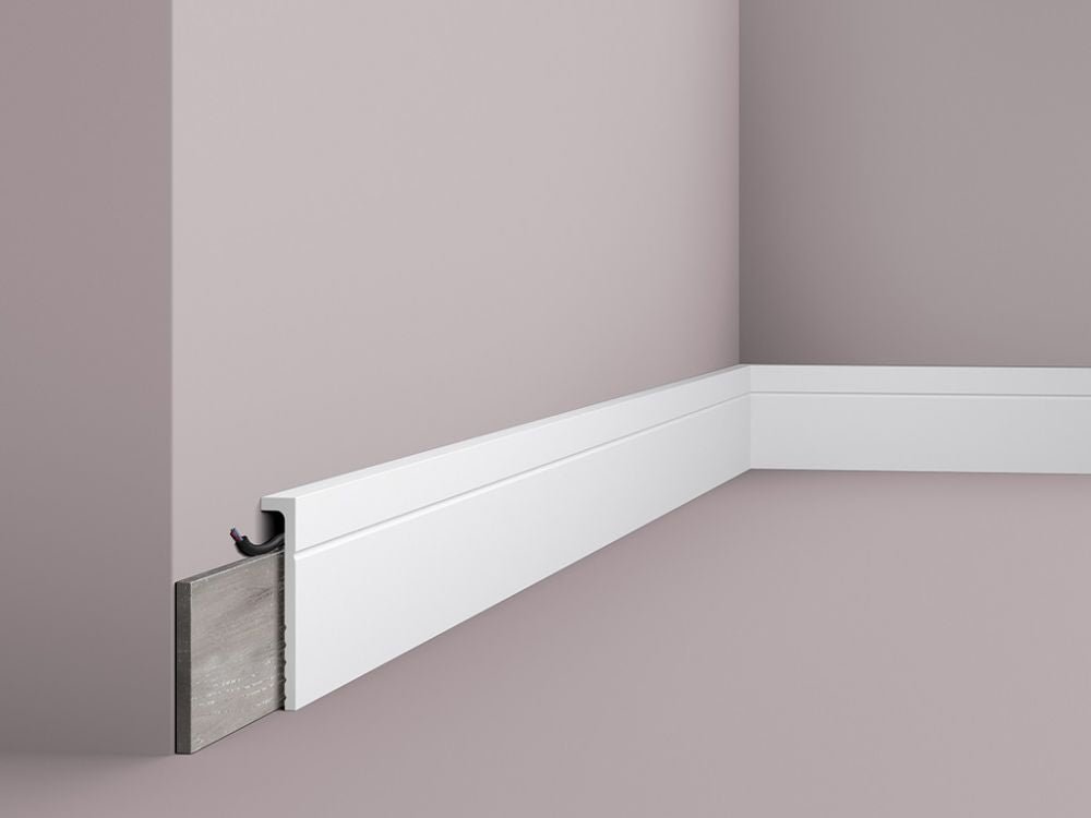 Plinta alba polimer dur Nmc CF2 110x22x2000mm - Shopdecor.ro Plinta poliuretan