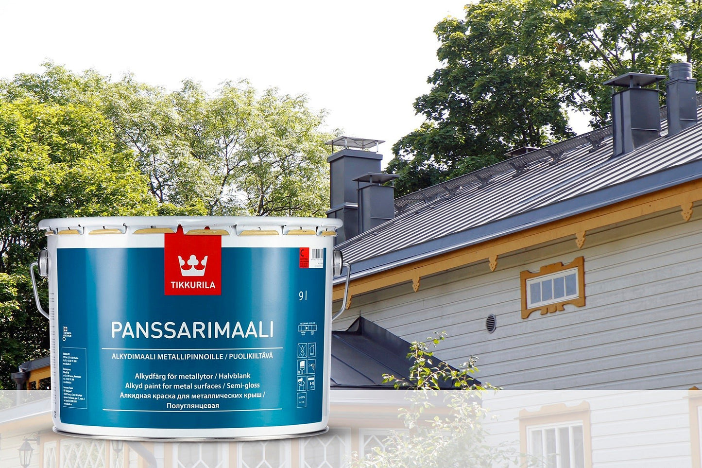 Vopsea acoperis metalic Tikkurila Panssarimaali - Shopdecor.ro Vopsea acoperis
