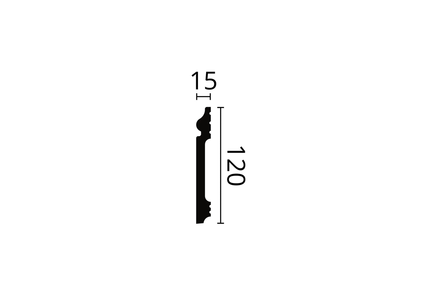 Plinta alba duropolimer Nmc FL2 120x15x2000mm