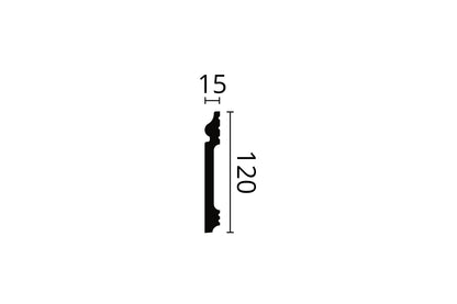Plinta alba duropolimer Nmc FL2 120x15x2000mm