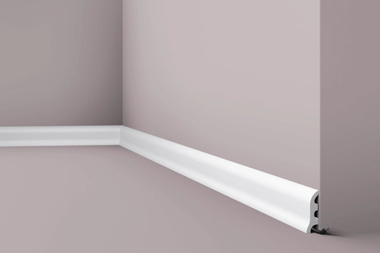 Plinta alba duropolimer Nmc FL3 55x17x2000mm - Shopdecor.ro Plinta poliuretan