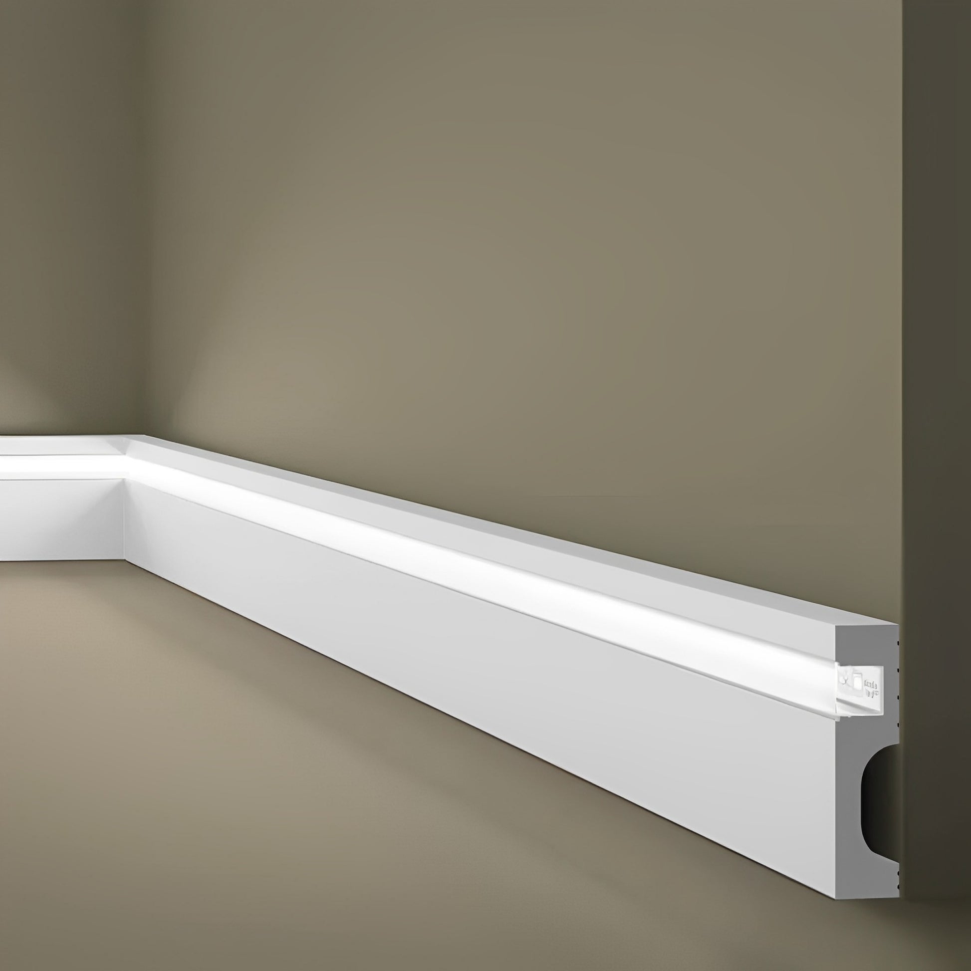 Plinta alba canal led din duropolimer Nmc IL11 80x20x2000mm - Shopdecor.ro Plinta poliuretan