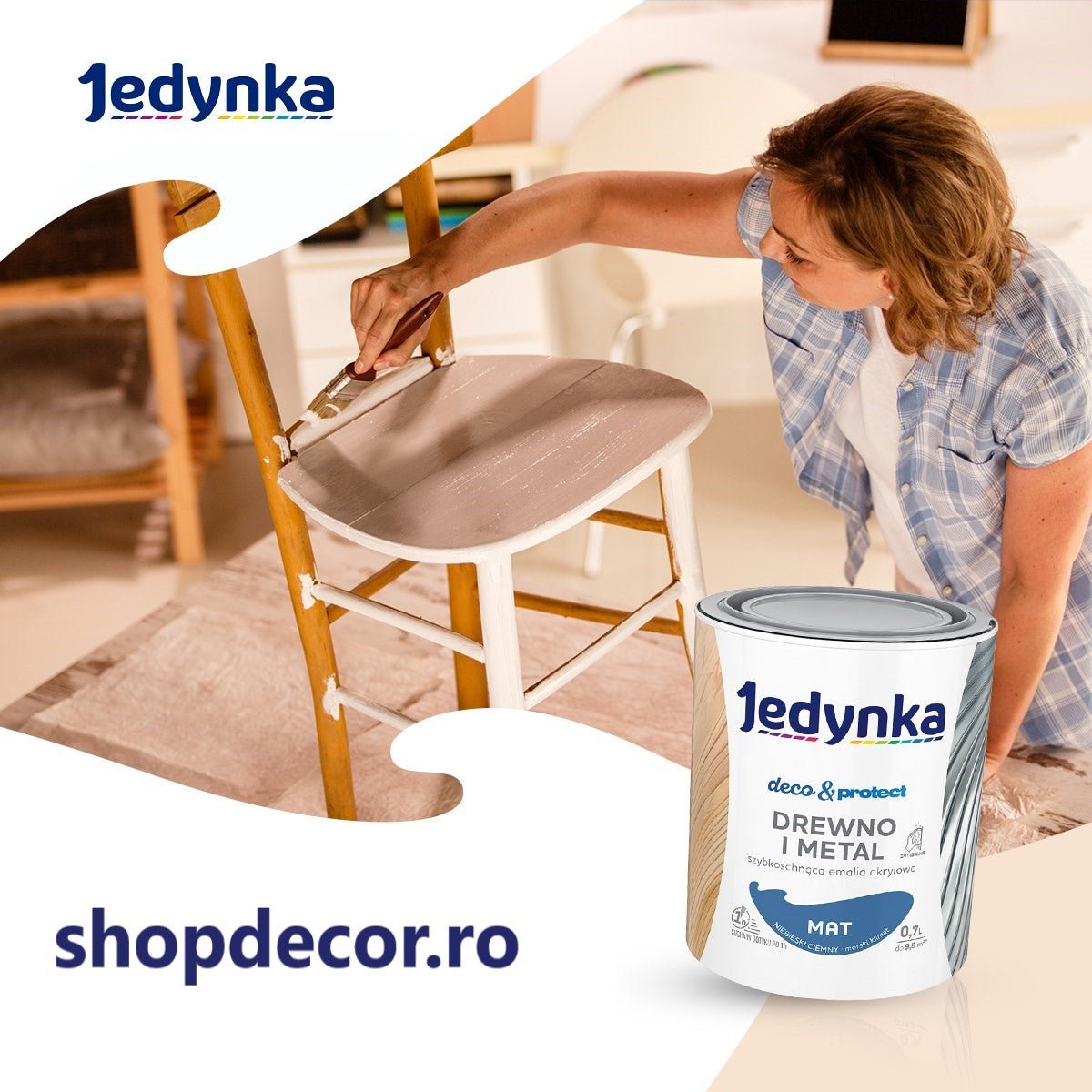 Vopsea email premium pe baza de apa, Jedynka, alb mat - Shopdecor.ro Vopsea email