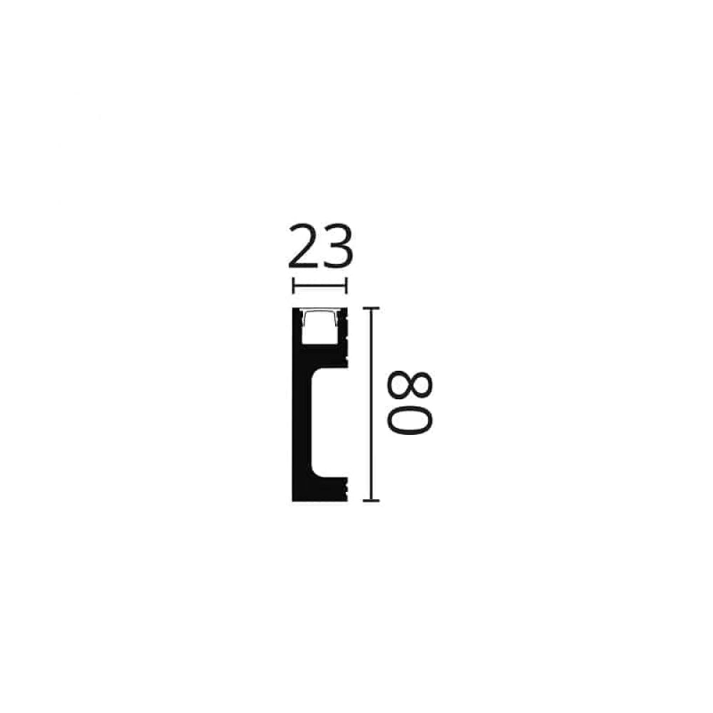 Plinta duropolimer alba canal led Nmc IL10 80x23x2000mm