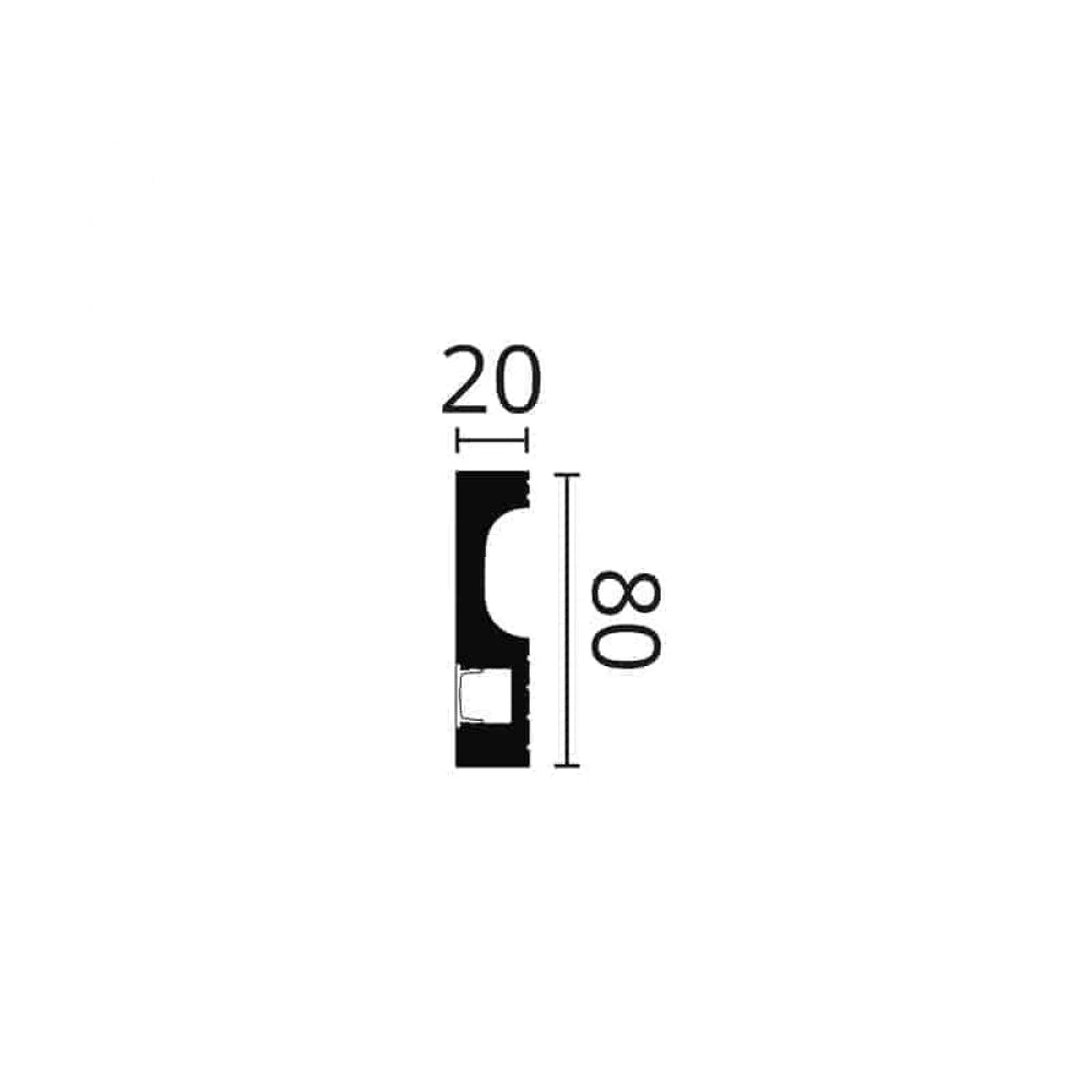 Plinta alba canal led din duropolimer Nmc IL11 80x20x2000mm - Shopdecor.ro Plinta poliuretan